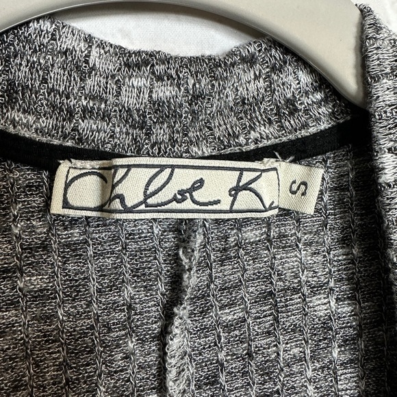 Chloe K Women's long sleeve open front knit cardigan with lace accents, sz S GUC - Picture 2 of 6